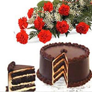 Carnations and Chocolate Cake